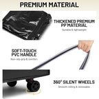 (Medium) Fanwoli Reusable Grocery Bag on Wheels with Upgraded Wrinkle-Resistant Fabric | Enhanced Stability Wheels & Extended Handle | Foldable Shopping Trolley for Laundry, Carries Up to 66 L