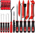 KEZE 15Pcs Carbon Steel Precision Pick & Hook and Trim Removal Tool Set with Scraper and Magnetic Telescoping Tool Kit for Remove Automotive Electronics Maintenance Hoses Gasket Hand Pick Up Tools