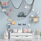 ZUEXT Decorative Fishing Net 80x40 Inch, 2 Pack Large Dark Grey Picture Fish Net, Wall Photo Hanging Fishnet for Nautical Mermaid Pirate Ocean Themed Hawaii Beach Under The Sea Party Decorations