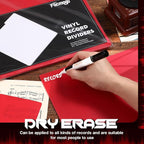 Facmogu 20PCS Vinyl Record Dividers, Upgrade Thicker Vinyl Record Separators, 33RPM Plastic Vinyl Record Divider Card, Blank Writable DIY Vinyl LP Album Separators for Vinyl CD, DVD Organization - Red