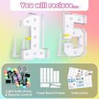 Marquee Numbers 15th Birthday Decoration: Colorful 3FT Large Light Up Quinceanera Birthday Decorations Anniversary Backdrop Cardboard Sign 18 Colors Number 15 Mosaic Balloon Frame