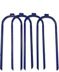 Moonmama Ground Stakes Steel Rebar Stakes Tents Nails Heavy Duty Garden Stake Ground Anchor Pegs U Shaped Metal Fences Stake for Trampolines Camping Canopies Sheds Swing Sets, 10inch 10ge