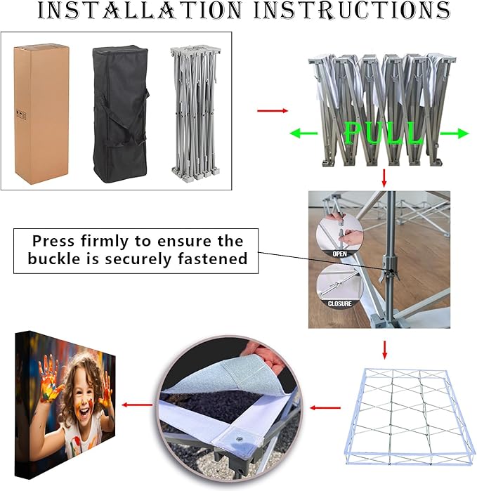Customize Pop Up Banner with Stand for Tradeshow Backdrop,Tradeshow Dispaly,Step and Repeat Tension Fabric Backdrop for Trade Show Booth and Photography(7.5x7.5FT)