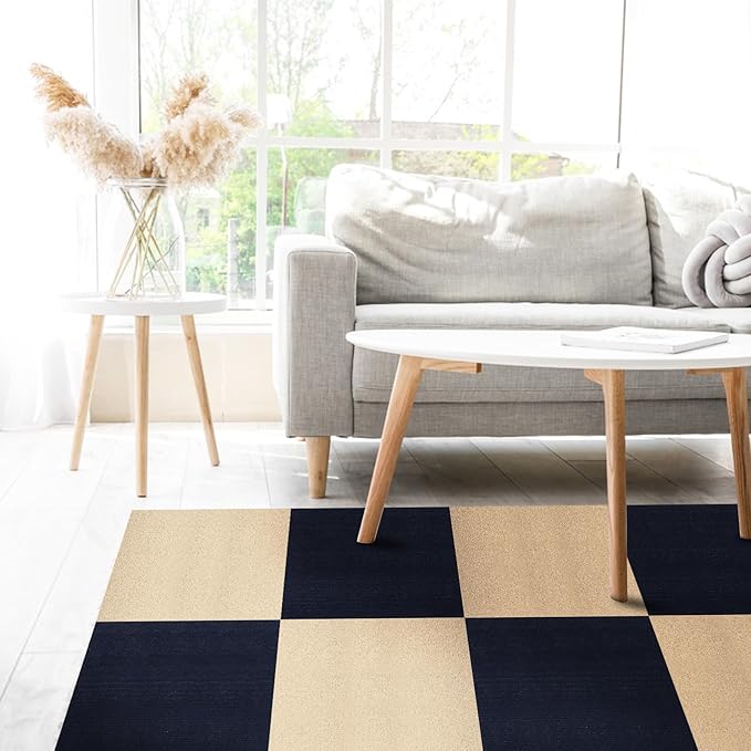 Peel and Stick Carpet Squares 24" x 24", Self Adhesive Non-Slip Carpet Tiles, Peel and Stick Soft Padded Carpet Tiles for Kitchen Bedrooms Indoor Outdoor(10 Tiles/40 sq ft)