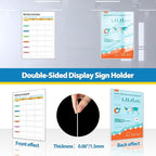 20 Pack Wall Sign Holder 8.5x11 Magnetic Plastic Sign Holder with Magnetic and Adhesive Tapes, Adhesive Clear Display Sign Frame for Fridge, Metal, Wall, Door, Document Protectors Holders