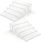 Large Acrylic Display Risers, 2 Set - 10 Pack Collectibles Display Shelf, Acrylic Risers Display Stands for Show Figures, Cupcake, Perfume, Jewelry, Toys(12.4”L~12”L~11.6”L~11.2”L~10.8”L)