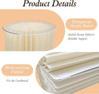 magalo Cylinder Stands for Party 5PCS Foldable Cardboard Columns Round Display Pedestal Stand Cylinder Tables for Wedding Birthday Baby Shower Dessert Cake Decoration-Cream White