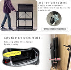 Lumizone Rolling Tool Cart with Wheels and Pegboard Hooks Folding Utility Service Cart for Garage Organizer Storage Foldable Power Tool Organization on Wheels Heavy Duty Frame (Tool Cart+Hooks)