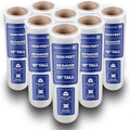 International Plastics Co. 18" Plastic Stretch Film/Wrap 1200ft 500% Stretch Clear Cling Durable Adhering Packing Moving Packaging Heavy Duty Shrink (18" - 17" Styles, 8 Pack)