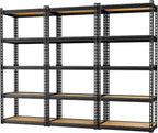 LEVELEVE 5-Tier Heavy Duty Storage Shelving Unit, 2020 lbs Capacity, Adjustable Metal Utility Shelf, 30" L x 12" W x 60" H for Garage, Kitchen, Pantry, Basement, Bathroom, Laundry,3 Pack