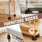 Bed Riser/Furniture Lift Bed/Bed risers/Furniture Lifter/Table risers/Frame Risers Create Under Bed Storage Heavy Duty for Furniture Height Adjustment (Black 8 Pack, 8 Inch)