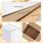Calenzana 6x4x4 Shipping Boxes Set of 40, Small Corrugated Cardboard Box for Mailing Packing Gifts, White