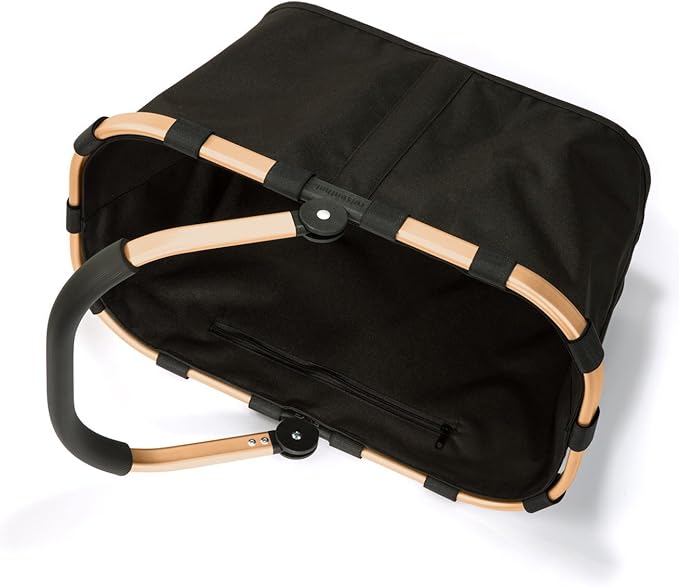 reisenthel carrybag frame gold/black - Sturdy shopping basket with plenty of storage space and practical inner pocket - Elegant and water-repellent design