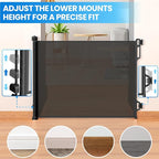 Retractable Safety Baby Gate or Mesh Dog Gate,Durable Portable Mesh Retractable Gate,Easy to Use for Stairs, Doorways, Hallways, Indoor, Outdoor, 33.5" Tall, Up to 45" Wide, Black
