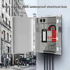 Outdoor Electrical Junction Box with High Power Outlet, ABS Water Resistant Enclosure with Internal Mounting Panel & Hinged Cover (16" H* 12" L* 4" W)