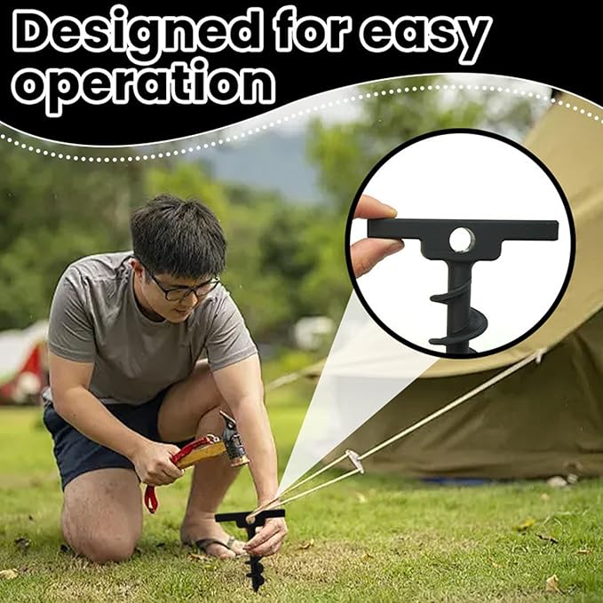Rustproof Garden Screw Anchors with Spirals Corrosions Ground Stakes for Landscape Backpacking Playgrounds Canopies Greenhouses Screw Stakes