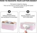 Large Storage Baskets for Shelves, Closet Organizers Bins for Clothes Blanket Towels, Baby Nursery, Toy Baskets Box, Woven Rope Baskets, 17 x 13 x 7.5”, 3 Packs Woven Pink