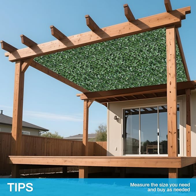 Patio Paradise 6'x14'-9Pc Faux Ivy Fence Privacy Screen Artificial Greenery Wall Backdrop,Fake Grass Wall Panels for Outside Apartment Balcony,Vine Leaf Decor for Outdoor Patio Chain Link