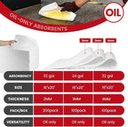 Oil Absorbent Pads Roll | 16"x20" Oil-Only Spill Mat 100-Pack | Industrial Spill Control for Oil & Fuel(24 Gal/Box) | Repels Water Absorbing Rolls