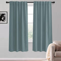 KGORGE Dusty Blue Curtains 63 inch Length, Privacy Thermal Insulation Room Darkening Noise Reducing Drapes for Bedroom Nusery Living Room, Back Tab Rod Pocket, W52 x L63 inches, 2 Panels