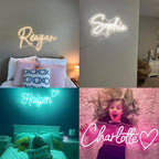 2026 Xmas Gift Custom Neon Sign, Personalized LED Light up Name Logo Neon Signs Customizable for Kids Boys Girls Room Bedroom Wall Decor, Wedding Birthday Party, Bar Shop Office (14-60 inch Large)