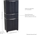 Sunnydaze Plastic Garage Storage Cabinet with 2 Adjustable Shelves - 57" H - Garage, Office, Home, Laundry Room - Gray