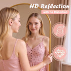 Full Length Mirror, 76" x 34" Arched Full Body Mirror Large Standing Floor Mirrors, Mirrors for Bedroom, Bathroom, Living Room Standing or Wall Leaning, Gold
