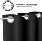 ChrisDowa Small Window Curtains 40 inches Long for Bedroom - Grommet Short Thermal Insulated Room Darkening Curtains for Kitchen (1 Panel, Black, 29 x 40 Inch)