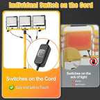 27000 Lumen LED Work Lights on Stand - 3 Head Portable Tripod Work Light- IP65 Waterproof Construction Lights with Stand for Outdoor Indoor Job Site Workshop Garage Commercial Flood Light with Stand