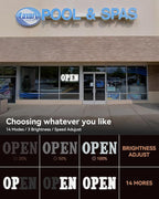 48"x17" Extra Jumbo LED Open Sign BT and Remote Control Open Sign Super Bright Dimmable Business Signs for Storefront Window Bar Salon Cafes Retail Shops White