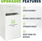 Alpine Restaurant Trash Can Cabinet - Commercial Trash Can 40 Gallon, Garbage Receptacle Indoor with Tray Holder for Restaurants, Cafeterias (White)
