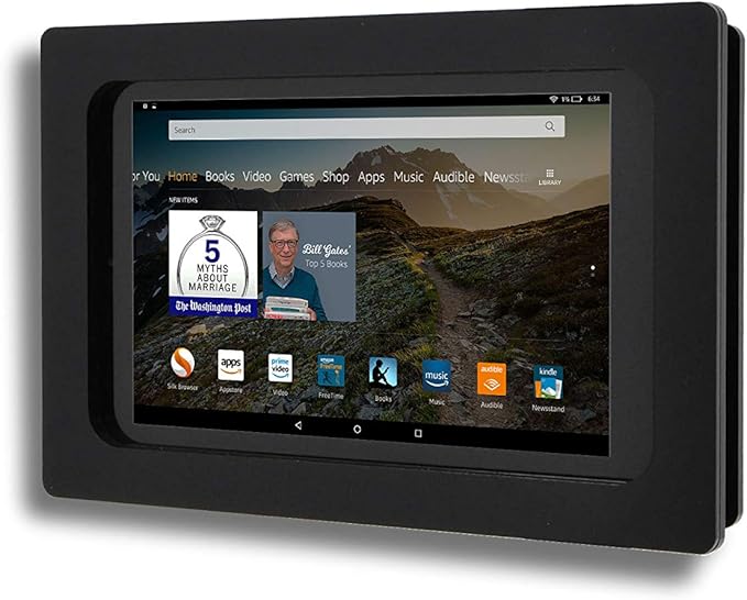 TABcare Security Anti-Theft Acrylic VESA Enclosure for Amazon Tablet with Free Wall Mount Kit (Black, Fire HD 6)