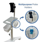 Medical Mobile Cart Stand with Storage Tray, Rolling Trolley for iPad and Tablet, Metal Frame with Lockable Wheels