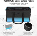 BALEINE Extra Large Utility Tote Bag with Wire Frame for Storage (Black, 22''x12''x10'')