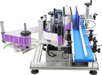 TECHTONGDA Automatic Round Bottle Labeling Machine with Conveyor Bottle Diameter 1.57-3.9inch for Paper Label Gold Label Silver Label Transparent Label