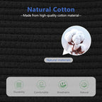 Cotton Rope Basket, Storage Baskets with Handle, 15x10x9 Inch Woven Basket for Shelves, Laundry, Towels, Clothes, Books (Black 1Pack)