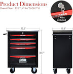 5 Drawer Rolling Tool Chest with Locker, 22.2" D Metal Movable Lockable Tool Cart Box Multi-Functional Hardware Storage Cabinet Box for Warehouse Basement Home Pantry Garage