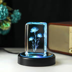 ZEERSHEE 3.8*0.9inch LED Light Base for 3D Crystal Glass Art 6 Lighting Mode Color Change Lighted Up Round Display Stand (Mirrored Flat)