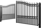 ZUMI Outdoor Steel Swing Gates - 14x6 ft. Heavy-Duty Weatherproof Security Gates - Broadway Style Driveway Fence