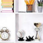 3 Pieces Acrylic Small Ball Stand Holder Sport Ball Display Rack Baseball Display Stand with 3 Pieces Non-Slip Rubber Pads for Baseball Golf Softball Tennis Spheres