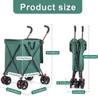 27 Gal/180 LBS Capacity Shopping Cart, Upgrade Huge Grocery Cart on Wheels,Heavy Duty Foldable Utility 360° Rolling Swivel Wheels for Shopping Picnic Groceries Laundry (Dark Green)