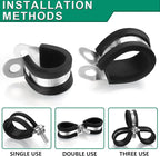 40PCS Cable Clamps 1-3/4 Inch 304 Stainless Steel Cable Clamps Rubber Coated Cushioned Insulated Cable Clamp,Automotive Wire Clamps,Pipe Clamps,Metal Clamp for Tube,Wire Cord Installation(45mm)