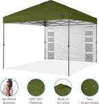 Best Choice Products 10x10ft Easy Pop Up Canopy w/Side Wall, 10 Pockets, Portable Carrying Case, 1-Button Setup, 4 Weight Bags - Olive Green