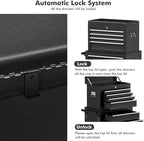 Goplus Rolling Tool Chest, 6-Drawer Tool Box Organizer w/Auto Locking System & Lockable Wheels & Sliding Drawers & Detachable Top, Tool Storage Cabinet for Garage Workshop (Black) …