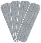 Replacement Microfiber Mop Pads - 18''x5'' Wet Dry Floor Cleaning Pad Compatible with Bona Floor Care System, Reusable Mop Refill Fits 17” to 18” Flat Mop - 4 Pack
