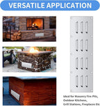 4 Pack Stainless Steel Venting Panel for BBQ Grill Accessory, 15x4.5 Inch (12-Slots), 304 Grade Metal Vent Cover for Masonry Fire Pits & Outdoor Kitchens, Weather Resistant, 15" by 4-1/2"
