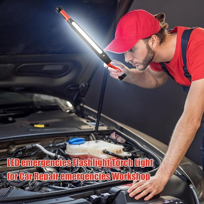 2026 New Magnetic Work Light, Rechargeable LED Mechanic Light, Under Hood Work Light Accessory Bar, Portable Cordless Trouble Light for Workshop Car Repairing Garage