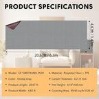 Marine Carpet,5 FT x 20 FT Smoke Gray Indoor Outdoor Carpet 0.2" Thick Boat Carpet with Water-Proof TPE Backing, Non-Slide Outdoor Marine Carpet Roll for Home, Patio, Porch, Deck