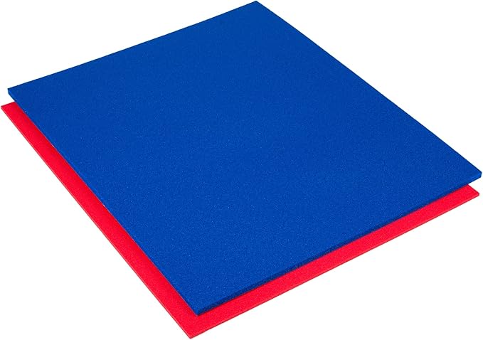5S Tool Box Shadow Foam Organizers (2 Color) FITS Craftsman Waterloo and Husky Tool CHESTS (10.625" x 22.25", Blue Top/Red Bottom)
