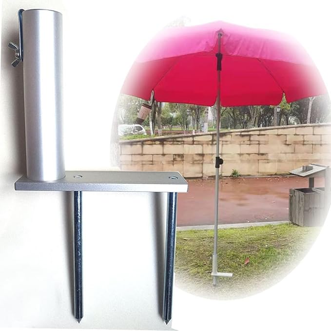 Reinforced Heavy Gauges Ground Anchors Stake with Anticorrosion Coating Suitable for Permanent Garden Umbrella Aluminum Courtyards Parasol Anchoring Base